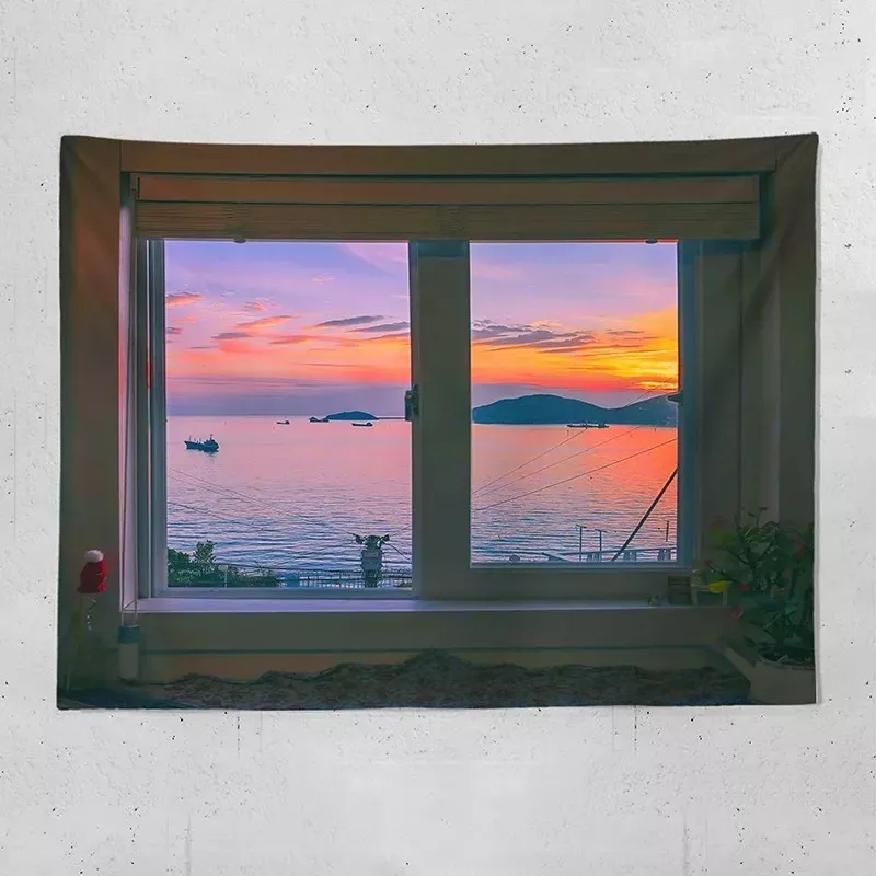 Tenture Murale Horizon de Soie | L'Éclat d'un Crépuscule Marin chez Vous