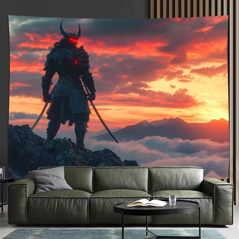 tenture Murale japonaise Guerrier Samurai