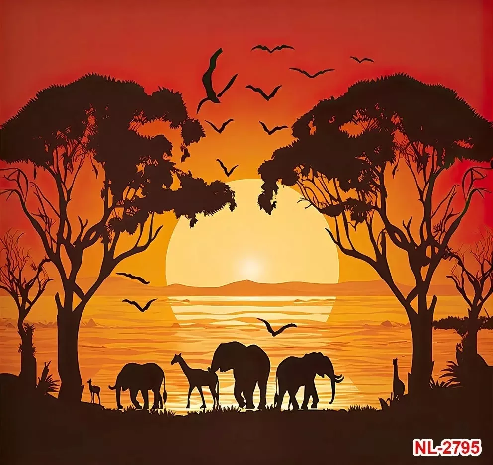 Tenture Murale Animaux De La Savane Africaine