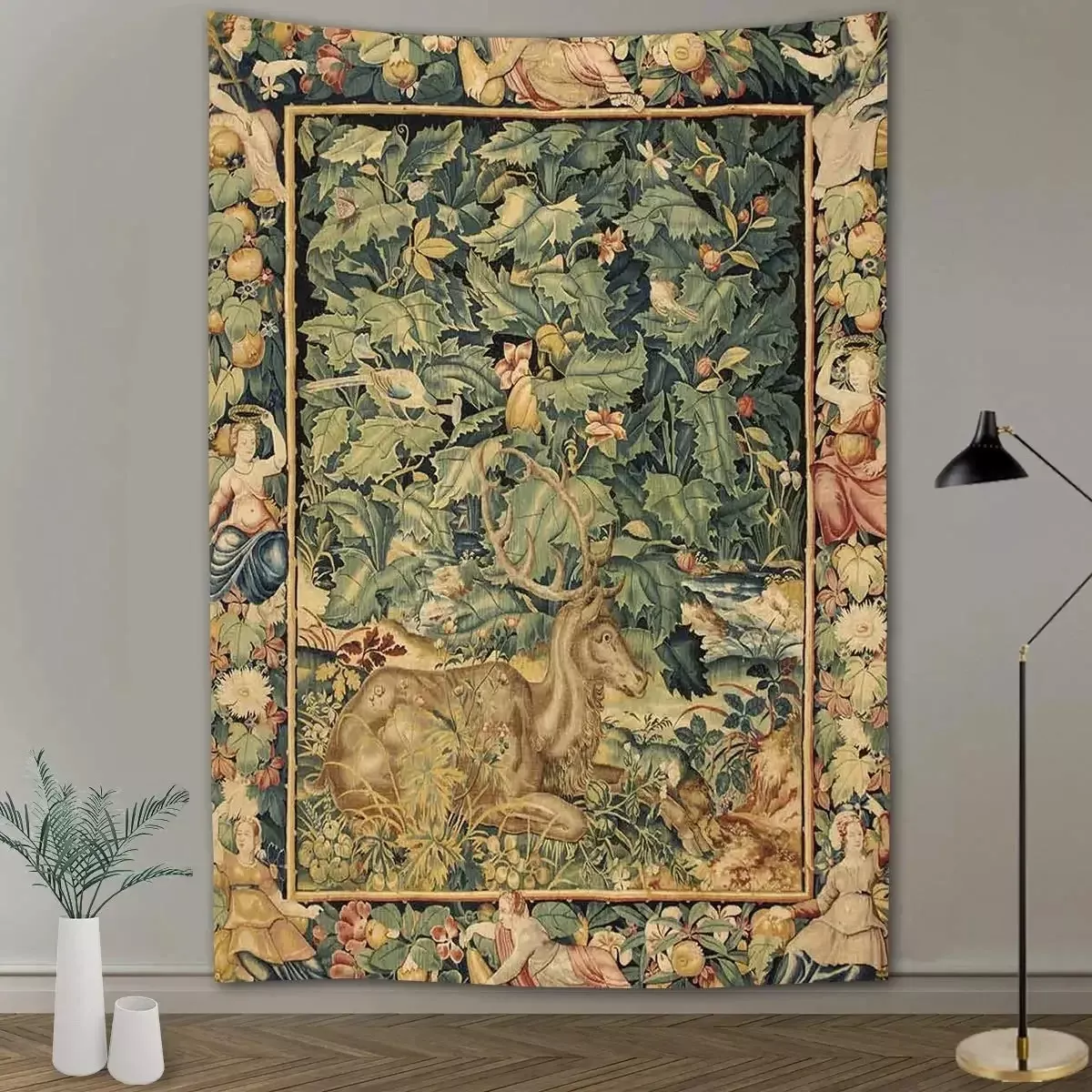 Tenture Vintage abstrait fleur tapisserie citrouille lampe ciel Art de nuit 