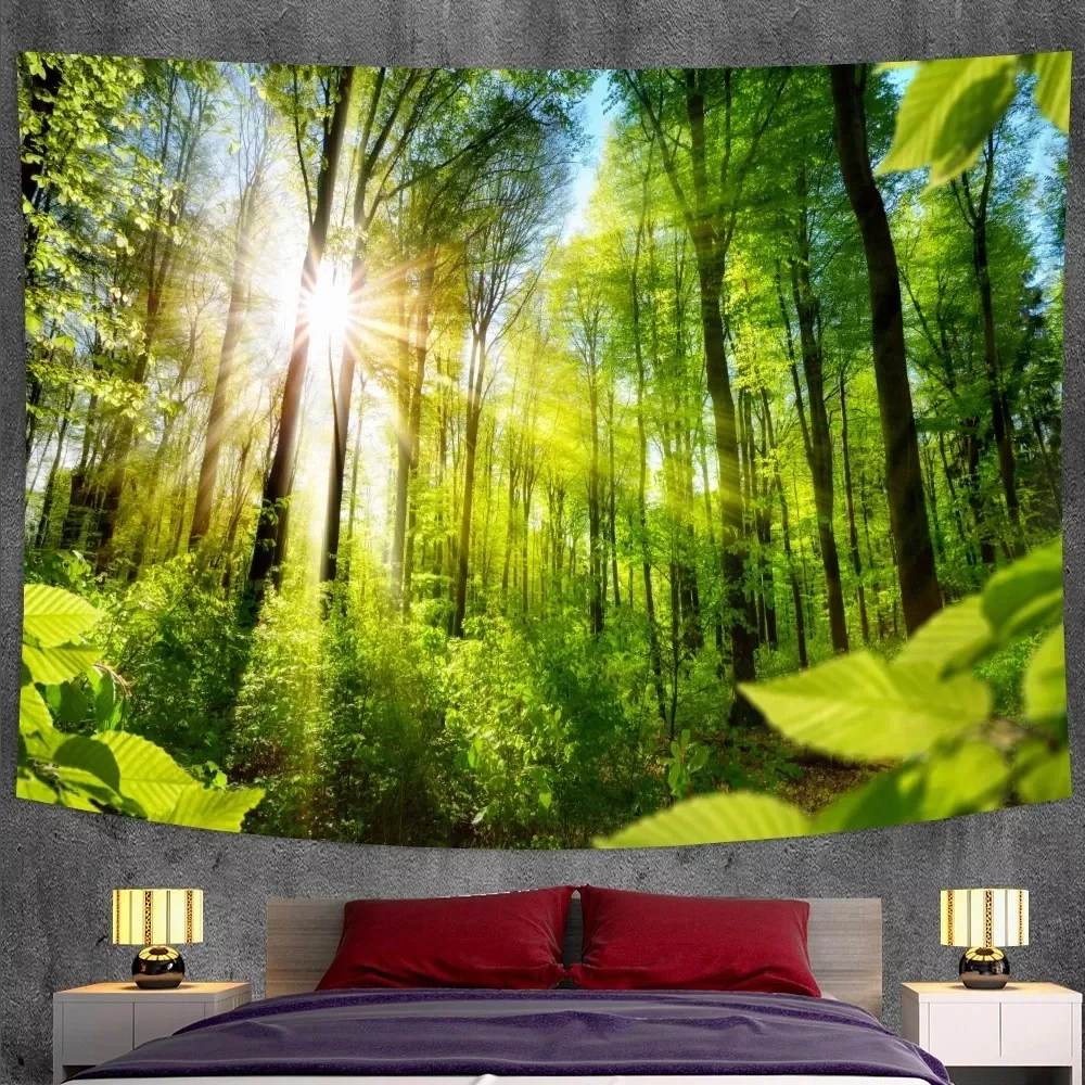Tenture de paysage forestier naturel