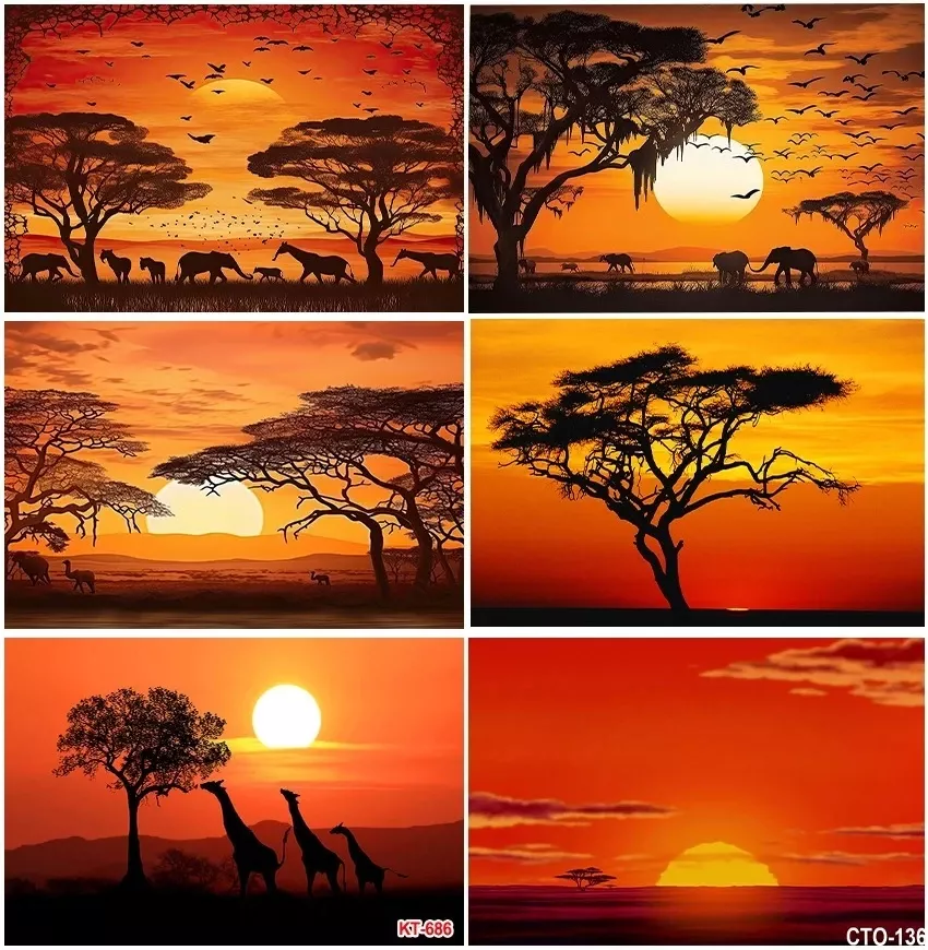 Tenture Murale Animaux De La Savane Africaine