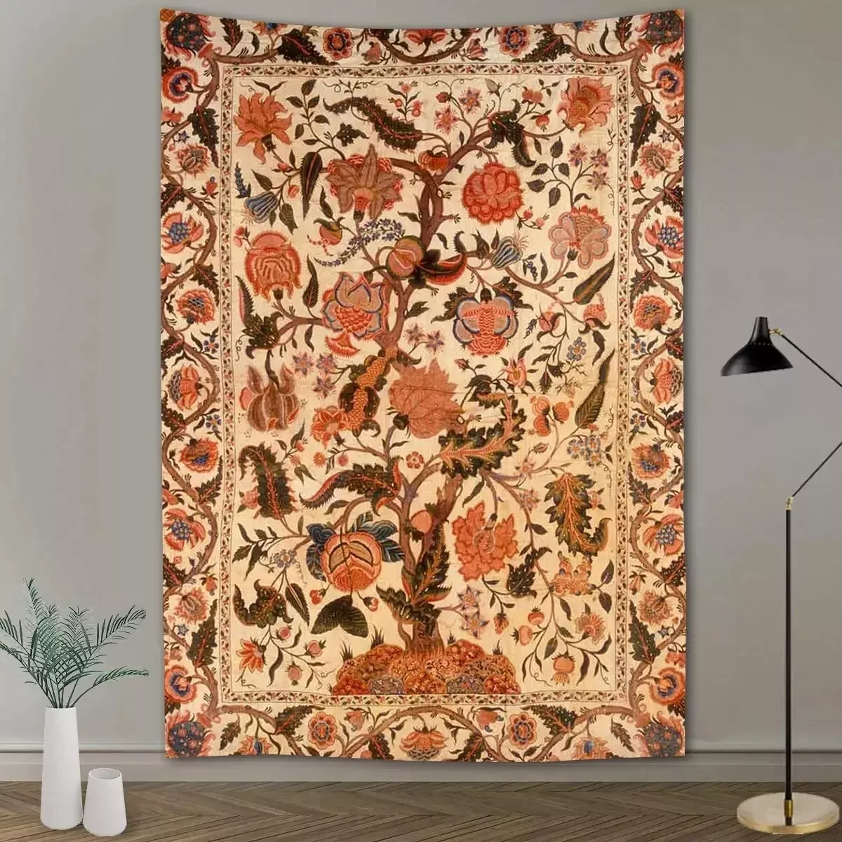 Tenture Vintage abstrait fleur tapisserie citrouille lampe ciel Art de nuit 