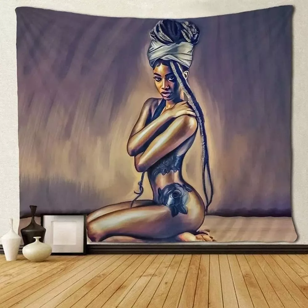 Tenture africaine femme assise 