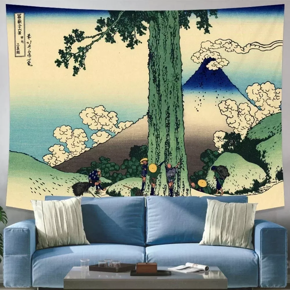 Tenture Vintage La Grande Vague De VIKAMA Kanagawa kiyo-e motif vague japonaise