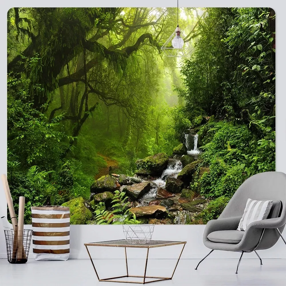 Tenture de paysage forestier naturel
