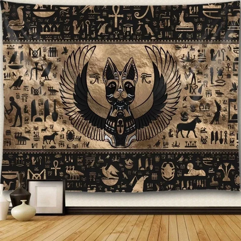 Tenture Vintage  égyptienne symbole mystique vieille Culture rétro