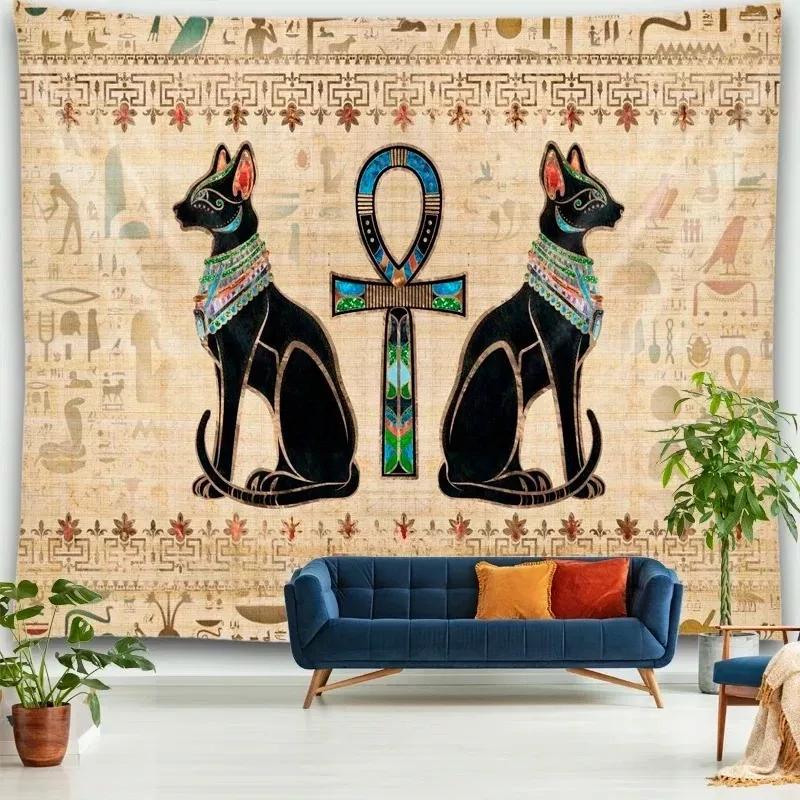 Tenture Vintage  égyptienne symbole mystique vieille Culture rétro