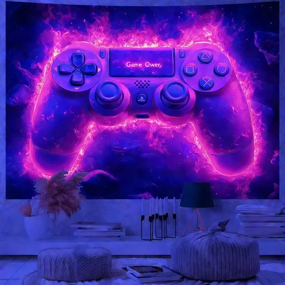 Tenture murales de jeu phosphorescentes à réaction UV