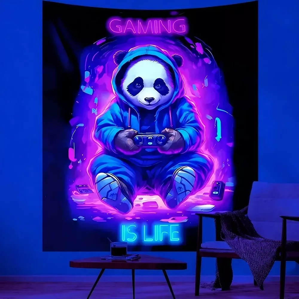 Tenture murales de jeu phosphorescentes à réaction UV
