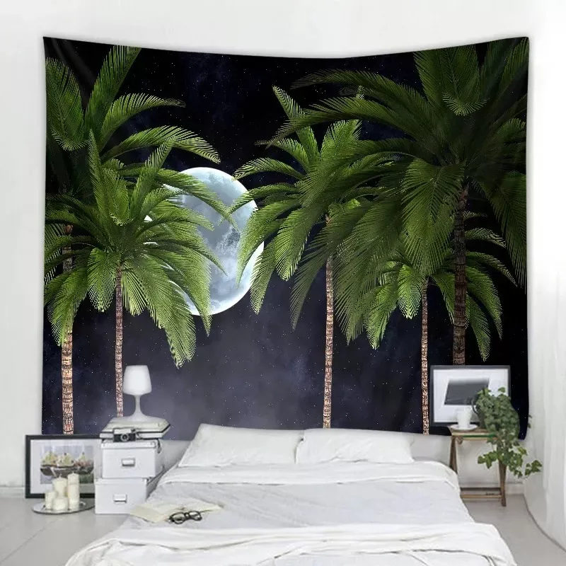 Tenture Murale Nature Plante tropicale nordique ciel palmier