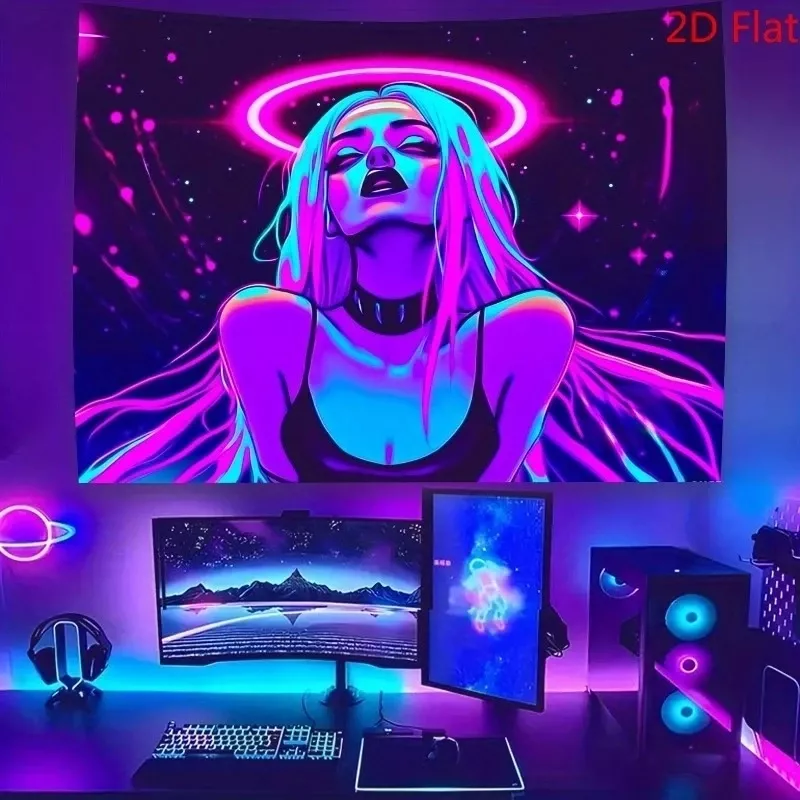 Tenture Murale Galaxy Girl spatiale cool de science-fiction 