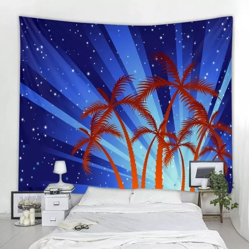 Tenture Murale Nature Plante tropicale nordique ciel palmier