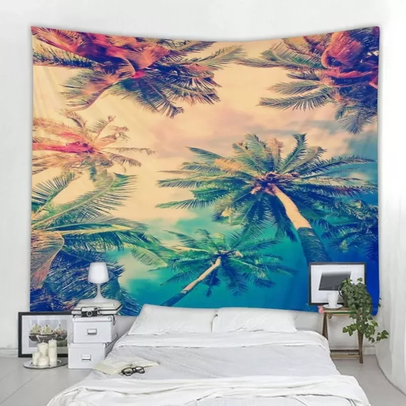 Tenture Murale Nature Plante tropicale nordique ciel palmier
