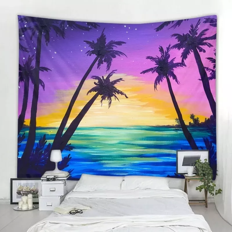 Tenture Murale Nature Plante tropicale nordique ciel palmier