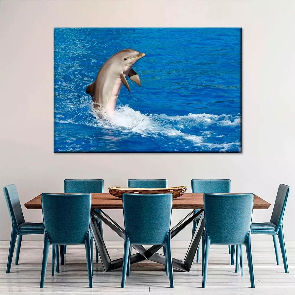 Tenture Murale Nature Dauphins sautant