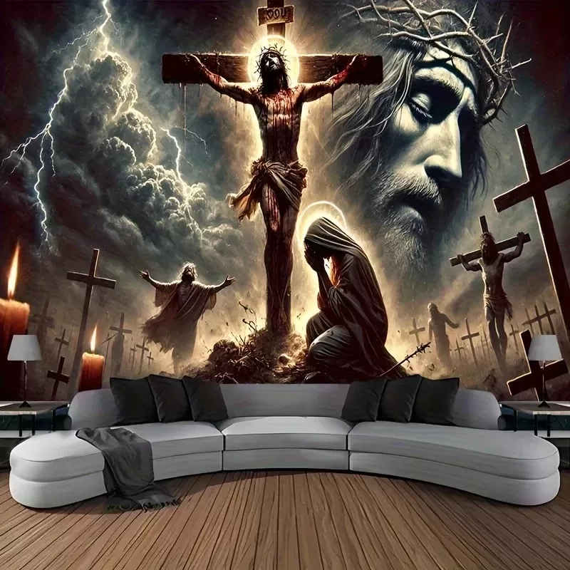 Tenture Murale de Crucifixion jésus-Christ