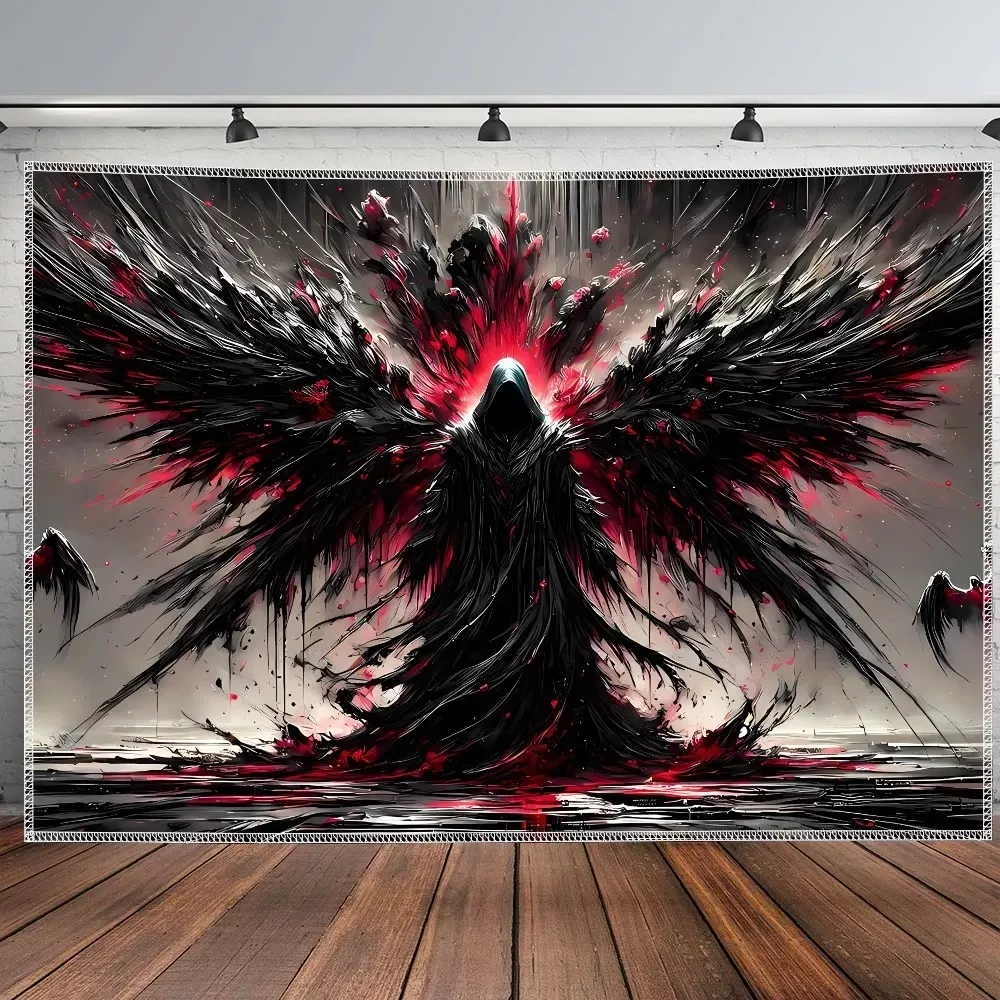 Tenture Murale ailes de démon d'ange foncé, Art gothique