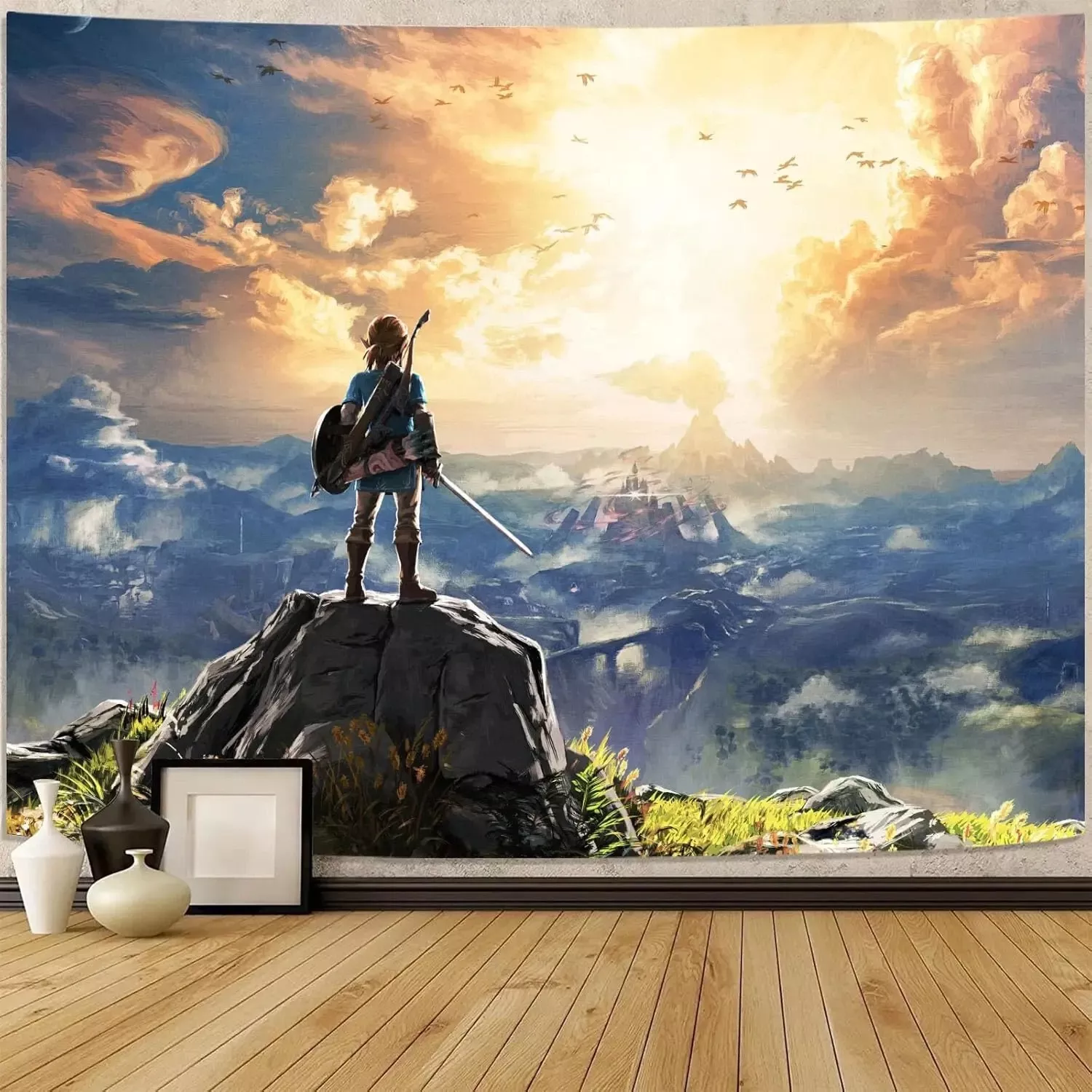 Tenture Murale imprimée avec paysage de ciel et de montagne
