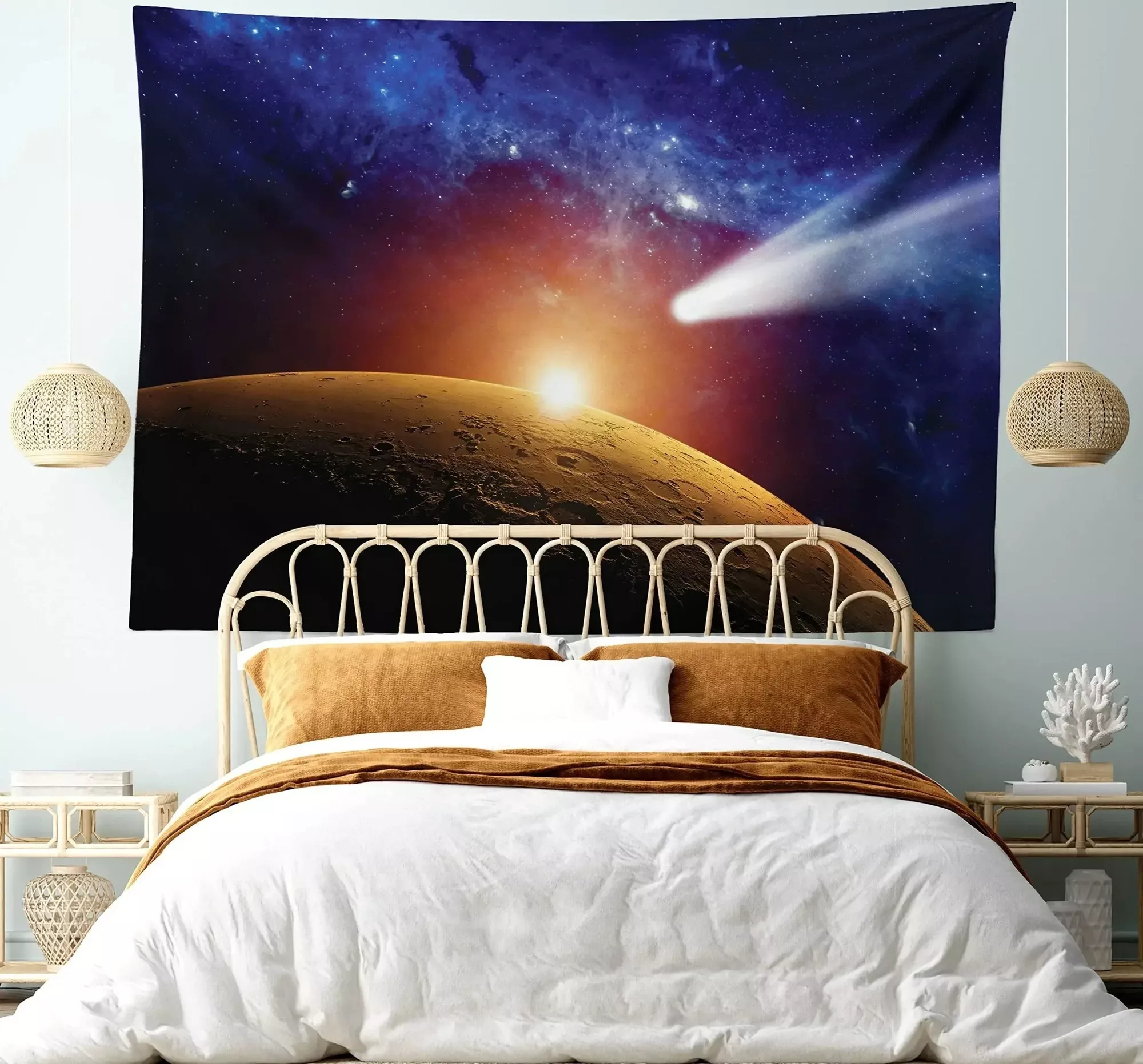 Tenture Murale Éclipse et Comète Flamboyante | Éclairez votre Mur d'un Phénomène Rare