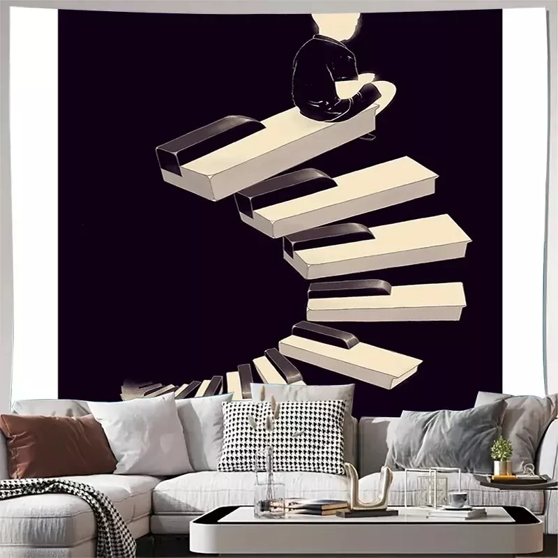 Tenture Murale Piano Design Abstrait | Déco Salon Moderne et Originale