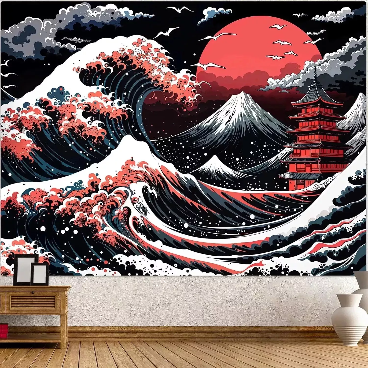 Tenture Murale Paysage Lunaire Ninja Japonaise Chambre