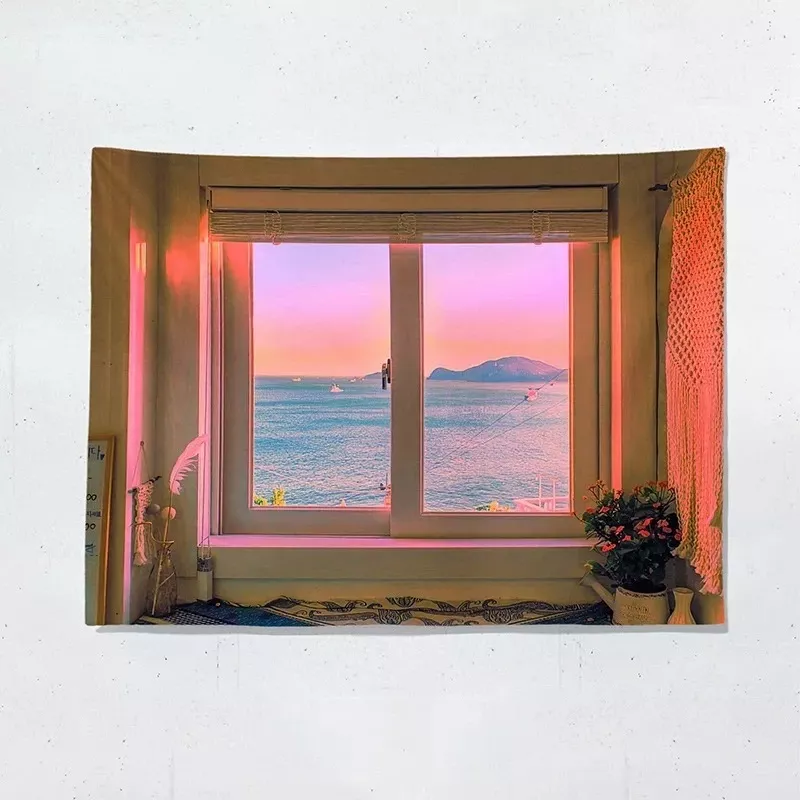 Tenture Murale Paysage Marin Rose | Ambiance Zen & Cocooning