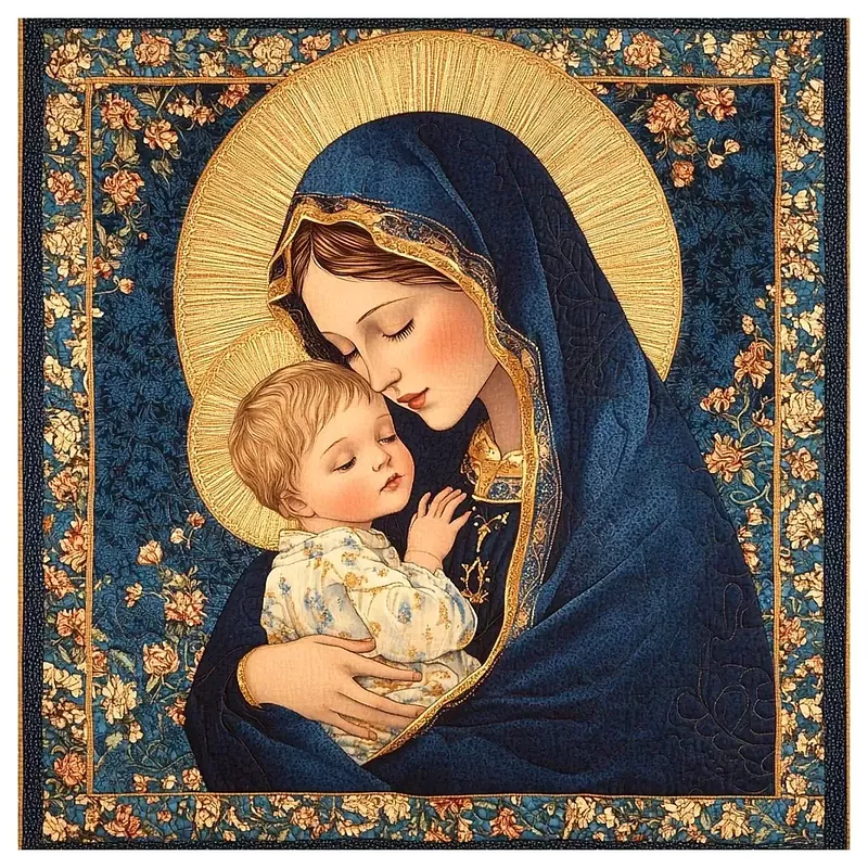 Tenture Murale l'amour maternel de la vierge marie 